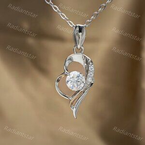 NEW Certified 1/2 ct. t.w. Moissanite Heart Necklace